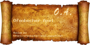 Ofenbecher Axel névjegykártya